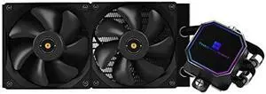 Thermalright Frozen Prism 240 Black AIO Water Cooler,Liquid CPU Cooler, 2x120mm PWM Fans Water Cooling System,1850RPM High Speed,Compatible with AMD/AM4/AM5 & Intel LGA115X/1200/2066/1700