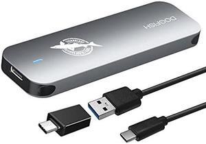 THREE COLOUR DOGFISH Portable External SSD 250GB 2242/2260/2280 Ngff Grey Metal USB 3.1 Type-C Ultra-Light Mini Breathable Solid State Drive for Mac/Windows/Android(up to 7Gbps ,with LED Indicator)
