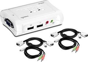 TRENDnet 2-Port USB KVM Switch and Cable Kit with Audio, Manage Two PCs, USB 1.1, Hot-Plug, Auto-Scan, Hot-Keys, Windows & Linux Compliant, TK-209K