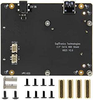 Geekworm for Raspberry Pi 4 SATA Storage, X825 V2.0 2.5 inch SATA HDD/SSD Expansion Board UASP Supported Compatible with Raspberry Pi 4 Model B 1GB/2GB/4GB/8GB Only(Not Include Raspberry Pi)