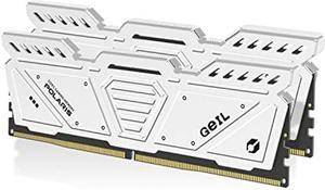 GeIL Polaris DDR5 RAM, 32GB (16GBx2) 5600MHz 1.1V, AMD/Intel Compatible, Long DIMM High Speed Desktop Memory(White)