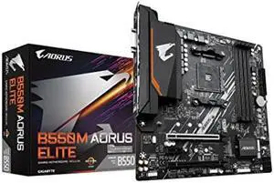 Gigabyte GIGABYTE B550M AORUS Elite (AM4/ AMD/ B550/ Micro-ATX/ DDR4/ Dual M.2/ PCIe 4.0/ Realtek GbE LAN/Gaming Motherboard)