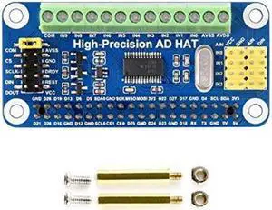 Waveshare High-Precision AD HAT for Raspberry Pi with ADS1263 10-Ch 32-Bit ADC Compatible with Raspberry Pi Series and Jetson Nano