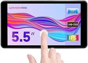 waveshare 5.5inch 2K Capacitive Touch LCD Display Compatible with Raspberry Pi 4B/3B+/Pi 3B/Zero 2w/Zero w and CM4 Supports Windows 11/10/8.1/8/7 Comes with Case