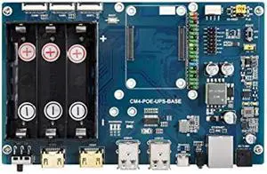 Waveshare PoE UPS Uninterruptible Power Supply Base Board for Raspberry Pi Compute Module 4 with Gigabit Ethernet/Dual HDMI/Quad USB2.0 etc.Interfaces