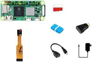 Waveshare Package C Compatible with Raspberry Pi Zero 2 WHC Bundle with Zero V1.3 Camera Power Supply 5V/3A Micro Card 16GB Card Reader and So On (7 Items) with Pre-Solder Color Coded Pinheader