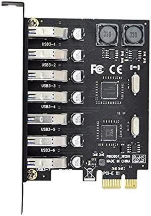 Xiwai 7 Ports PCI-E to USB 3.0 HUB PCI Express Expansion Card Adapter 5Gbps for Motherboard