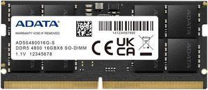 ADATA Premier 16GB (1x16GB) DDR5 4800MHz CL40 PC5-38400 262-Pin SODIMM Memory RAM Single Pack(AD5S480016G-S)