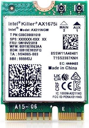 AX1675i CNVio2 Wi-Fi 6E Killer Series Tri Band 2.4/5/6 GHz Upgrade | 2.4 Gbps | Bluetooth 5.3 Support | M.2 CNVIo2 | No vPro Performance & Gaming Model AX211.NGWG.NVX