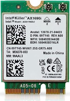 AX1690i Killer Series Wi-Fi 6E Double Connect Upgrade | Tri Band 2.4/5/6 GHz | 3.0 Gbps | Bluetooth 5.3 Support | M.2 CNVIo2 | No vPro Performance & Gaming Model AX411.NGWG.NVX