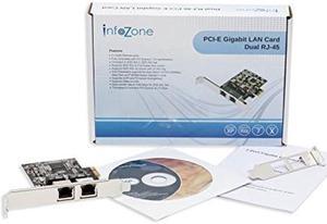 Syba 2 Port Gigabit Ethernet PCI-e x1 Network Interface Card 10/100/1000Mbps LAN Adapter Controller RTL8111E