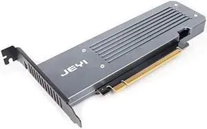 JEYI Quad NVMe PCIe 4.0 Expansion Card with Heatsink Enclosure, Supports 4 NVMe M.2 SSD 2280 up to 8TB, Raid Bandwidth 256Gbps, Required Bifurcation