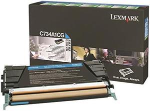 Lexmark C734A1CG Cyan Return Program Toner Cartridge