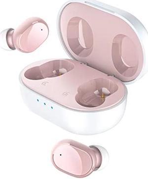 HTC Bluetooth Wireless Earbuds 2 Plus Touch Control Bluetooth 5.3 with USB-C Charging Case IPX4 Splashproof in-Ear Stereo Earbuds Bulit-in Microphones-Pink