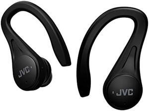 JVC Sport True Wireless Earbuds Headphones, Lightweight and Compact, Long Battery Life (up to 30 Hours), Sound with Neodymium Magnet Driver, Water Resistance (IPX5) - HAEC25TB (Black), Small