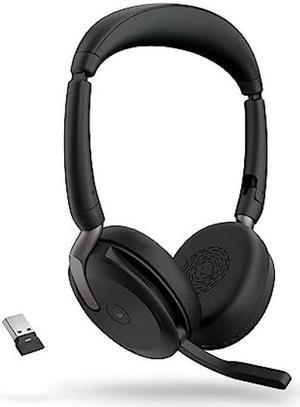 Jabra Evolve2 65 Flex Wireless Stereo Headset - Bluetooth, Noise-Cancelling ClearVoice Technology & Hybrid ANC - Certified for Microsoft Teams - Black