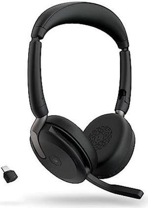 Jabra Evolve2 65 Flex Wireless Stereo Headset - Bluetooth, Noise-Cancelling ClearVoice Technology & Hybrid ANC - Certified for Microsoft Teams - Black