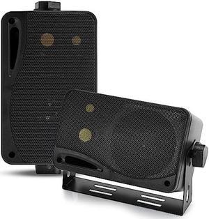 Pyramid 3-Way Indoor Outdoor Speaker System - 3.5 Inch 200W Pair of Mini Box Ceiling Wall Mount Speakers w/1" Tweeter, 3.25" Woofer, 1.75" Midrange - Home Theater Entertainment, PA System - 2022SX