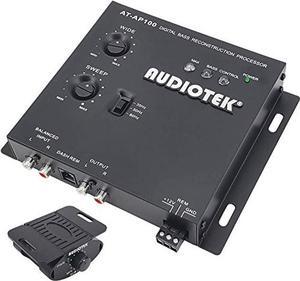 Audiotek AT-AP100 1/2 Din Car Audio Digital Bass Processor & Sound Restoration, Crossover for Car Subwoofer Tuners w/Bass Knob Input 15V RMS and Maximum Output 13.5V Peak
