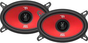 MTX Terminator46 Durable 40 Watt RMS 4 x 6 Inch 2 Way Polypropylene Coaxial Car Speakers with Durable Steel Basket and Mylar Dome Tweeter
