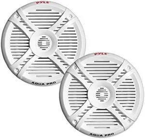 Pyle Dual 7.7'' Water Resistant Marine Speakers, 2-Way Full Range Stereo Sound, 280 Watt, White (Pair)