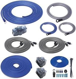 Recoil RC4D True 4 Gauge Car Audio Dual Amplifiers CCA Wiring Installation Kits with OFC RCA Cable