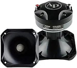 AudioPipe APHC-4550 Car Audio Compression Driver with ABS Horn Combo for High Frequency Vehicle Stereo or Radio Listening, 3.5 Inch