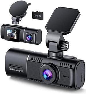 Dual Dash Cam Front and Inside 1080P Dash Camera for Cars IR Night Vision Car Camera for Taxi Accident Lock Parking Monitor 2 Mounting Options