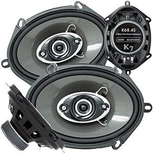 AUDIOTEK 2X K7 5x7 / 6x8 in 4-Way 380 Watts Coaxial Car Speakers CEA Rated 4 Ohm for Car, RV, ATV, Motorcyle (Pair) (2 Speakers)