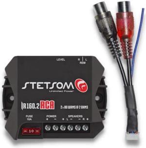 Stetsom IR 160.2 RCA 2 Ohms Compact Digital Multi-Channel Amplifier, IRON LINE, 160 Watts RMS 160x2, 2O Stable, Digital Car Audio Amp, Full-Range Sound Quality, Crossover, Factory Player Audio Adapter