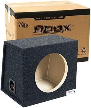 Bbox Single 10 Inch Subwoofer Sealed Enclosure - Car Subwoofer Box & Enclosures - Premium Subwoofer Box Improves Audio Quality, Sound & Bass - Red & Black Spring Terminals - Charcoal