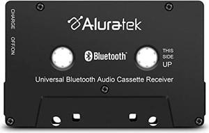 Aluratek Universal Bluetooth Audio Cassette Receiver, Built-in Rechargeable Battery, Up to 8 Hours Playtime, Audio Receiving up to 33 Feet