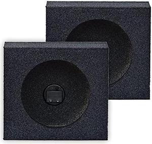 Q Power QBomb QBTW6.5 Single 6.50 Inch Heavy Duty MDF Material Car Audio Speaker Enclosure Boxes with Bedliner Spray Coating Finish, 2 Pack