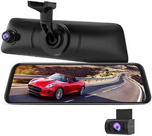 AUTO-VOX V5PRO OEM Mirror Camera with Neat Wiring, No Glare Mirror Dash Cam Look front and rear View, 9.35'' Full Laminated Ultrathin Touch Screen, Dual 1080P Super Night Vision Car Backup Camera