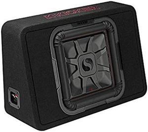 Kicker TL7T Single Square 600 Watt RMS 12 Inch 2 Ohm Solo Baric Subwoofer with Thin Enclosure and Big Bass for Car Audio Stereo Systems, Black