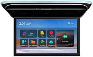 XTRONS Android Car Overhead Player 17.3 Inch Wide IPS Screen 8K Video Car Roof Mount Monitor with Built-in Stereo Speakers Flip Down Overhead Car Monitor Support Bluetooth 5.0, WiFi, HDMI, USB, IR