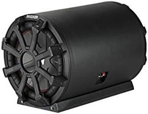 Kicker 46CWTB104 Weather-Proof Subwoofer|10" Bass Reflex Passive|48CWR104 10" Subwoofer|400 Watts RMS|800 Watts Peak|4-ohm Impedance|Compact Tube Design|Legendary Sound Quality|Car,Truck, SUV, Van