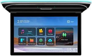 XTRONS Android Car Overhead Player 15.6" Wide IPS Touch Screen 8K Video Car Roof Mount Monitor with Built-in Stereo Speakers Flip Down Overhead Car Monitor Support Bluetooth, WiFi, HDMI, USB, IR