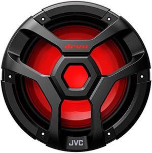 JVC CW-DR1040ML 10-Inch RGB Illunimanation Outdoor Marine/Car Audio Subwoofer - 1,300 Watt Single Black Waterproof Bass Loud Speaker for Marine Stereo Sound System