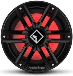 Rockford Fosgate M2D2-10SB Color Optix 10" DVC 2-Ohm Multicolor LED Lighted Marine Subwoofer for Sealed Enclosure - Black/Stainless