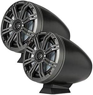 (2) KICKER KMFC65 6.5" 195w Marine LED Speakers in Surface Mount Pods 46KMFC65