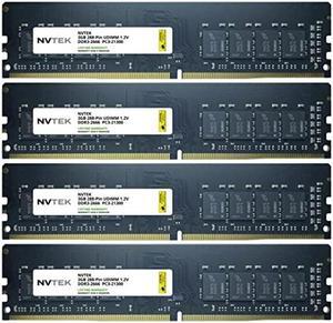 NVTEK 128GB (4x32GB) DDR4-2666 PC4-21300 Non-ECC UDIMM Desktop PC Memory Upgrade