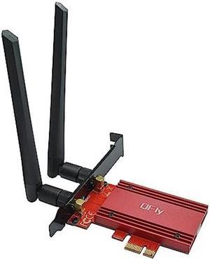 QFly AX210 PCIe WiFi 6E Card, 5400Mbps WiFi Card Bluetooth 5.3, Tri-Bands(6GHz/5GHz/2.4GHz) Wireless Network Card for PC with MU-MIMO, OFDMA, Heat Sink Support Windows 10/11 (64-bit)