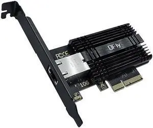 QFly 10Gb PCI-e Network Card, PCIe to 10 Gigabit Ethernet Adapter,Marvell AQtion AQC113C Controller,10G Base-T RJ45 Port NIC Card,Support Windows10/11/Server