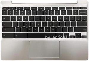 Rinbers for HP Chromebook 11 G5 11-V Series Palmrest Upper Case with Keyboard and Touchpad Assembly Replacement Part 900818-001 855623-001 Silver (Not for HP Chromebook 11 G5 EE Black)