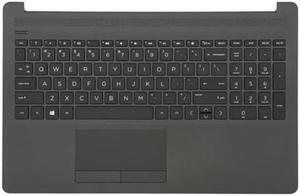 RenBang Tech Replacement for HP 250 255 256 G7 15-DA 15-DB Notebook 15.6 inches Laptop Upper Case Palmrest Touchpad Keyboard Assembly L50000-001 M04975-001 Gray
