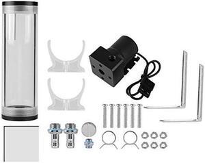 CPU Water Cooler System for PC,Cylinder Water Cooling Tank Heat Sink,50m Diameter & 160mm Long Computer Heat Dissipation Water Cooling Tank 800L/H Water Flow Mini DC Cooling Pump Liquid (160mm)