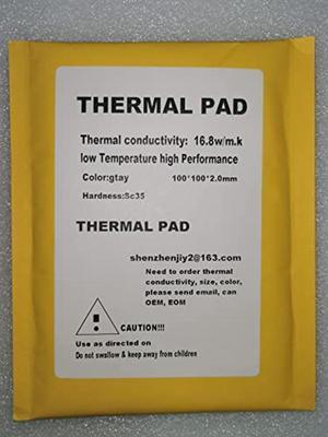 Thermal pad Thermal Conductive Silicone Gap pad Grease Paste for Computer Graphics Card/CPU/RTX 3080 3090 16.8W/m.k (100mm*100mm*2.0mm)