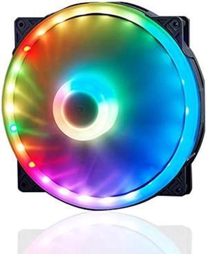 Vbestlife Case Fans, 200MM Large Hydraulic Bearings Fans Air Volume ARGB Light Effect Silent Low Noise 4PIN PWM+5V ARGB Click to Connect Computer Case Fan 12V