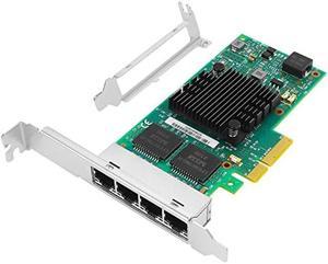 Vogzone Gigabit 4 RJ45 Ports NIC with Intel I350 Chip,1.25Gb Network Card Compare to Intel I350-T4 NIC, PCI-E 2.1 X4 Ethernet Card for Windows/Windows Server/Linux/Freebsd/VMware ESXi